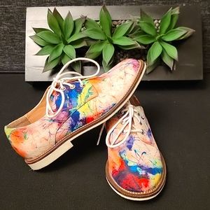 Abstract Art Colorful lace up shoe Size 5